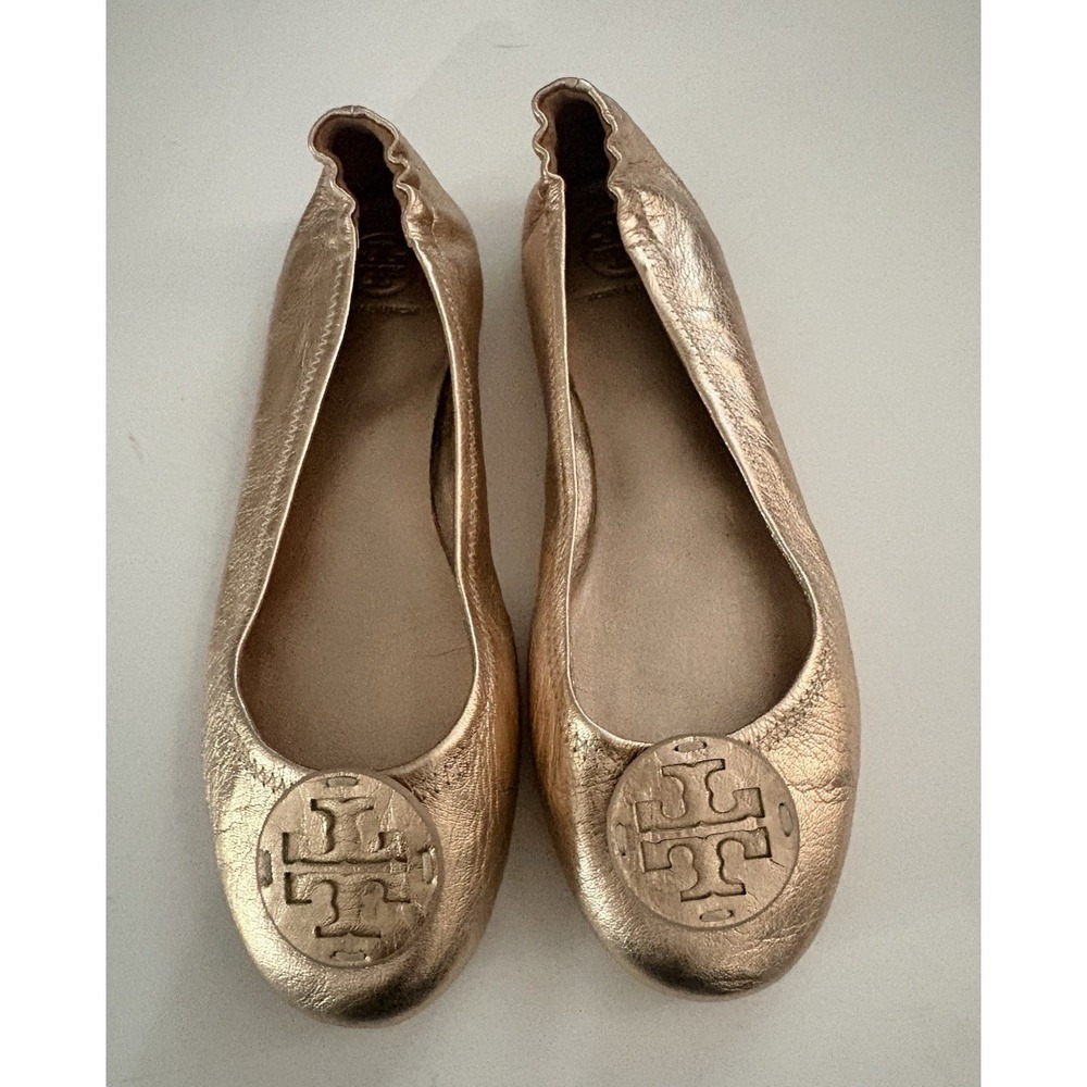 Tory Burch Minnie Ballet Flats‎ size 8.5 Rose Gold